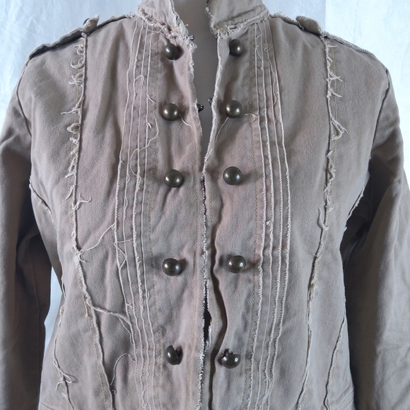 Denim Co Shaki Military Inspire Jacket Size Medium - Picture 2 of 16